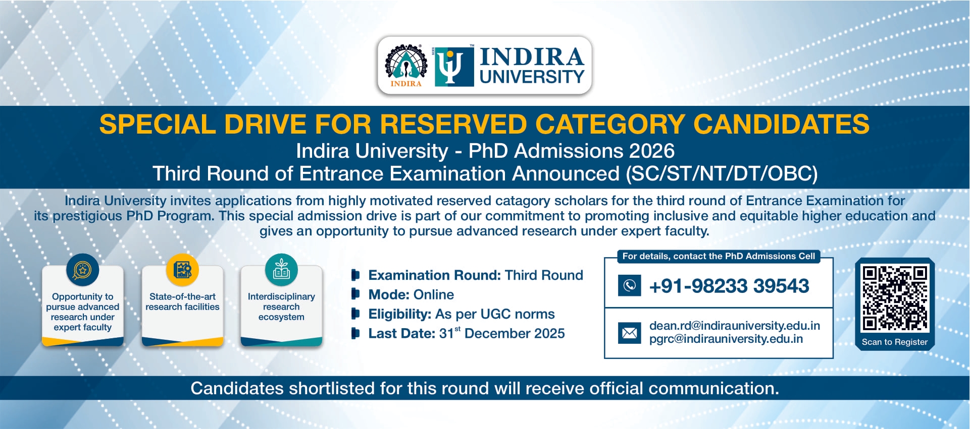 Ph.D. Programs at Indira University