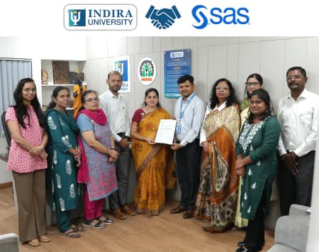 IU SOCCA signed an MoU with SAS as a strategic industry partner for the B.Com FinTech students.